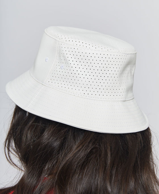 PERFORATED VEGAN LEATHER BUCKET HAT